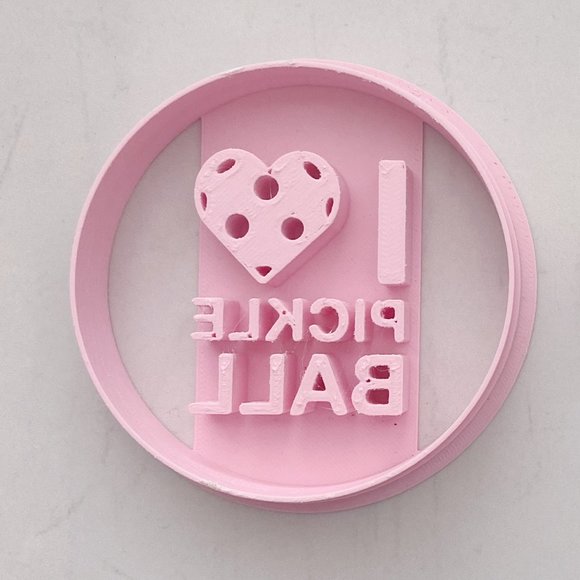 3D Printed 3" "I Love Pickleball" Cookie Cutter - Picture 1 of 3